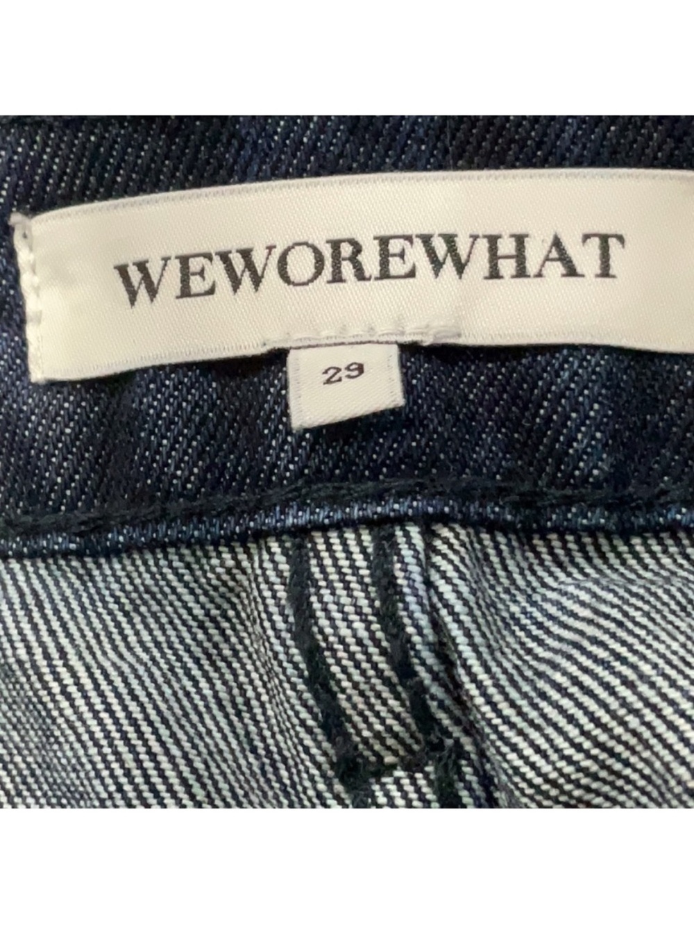 WeWoreWhat High Rise A-Line Denim Shorts Dark Wash Frayed Hem Size 29 NWT - Picture 3 of 4